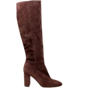 Charles David Womens Brilliant Knee High Boots 6 Chocolate Suede Heeled New $299