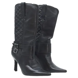 Charlie 1 Horse Sz 7.5B Women's Mid-Calf Pointy Toe Stiletto Heel Boots READ!