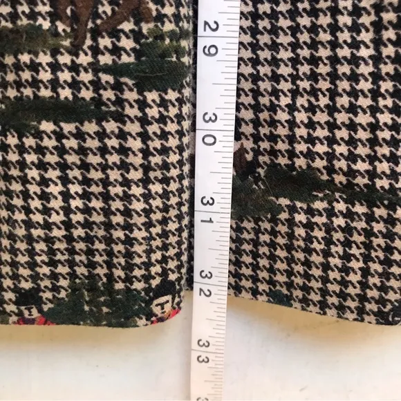 CHARTER CLUB | Vintage Equestrian Houndstooth Maxi Skirt Size L