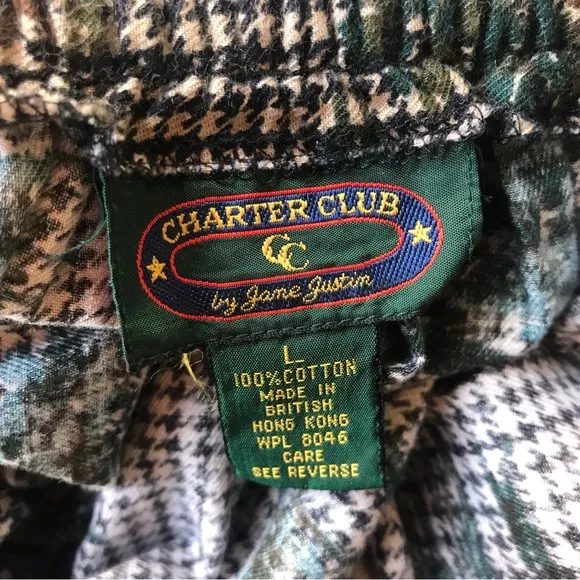 CHARTER CLUB | Vintage Equestrian Houndstooth Maxi Skirt Size L