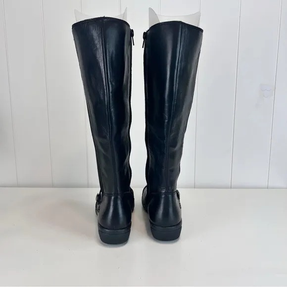 Clarks Cheyn Meryl Women's Tall Boots Size 9M Black Leather Cushioned Round Toe