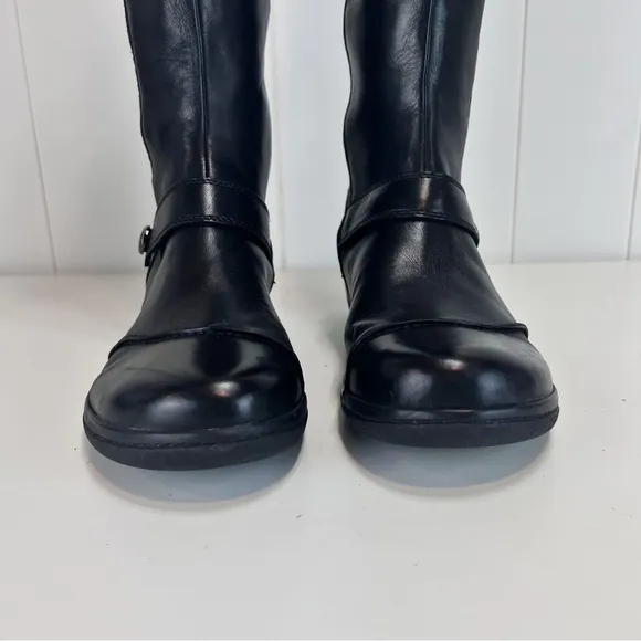 Clarks Cheyn Meryl Women's Tall Boots Size 9M Black Leather Cushioned Round Toe