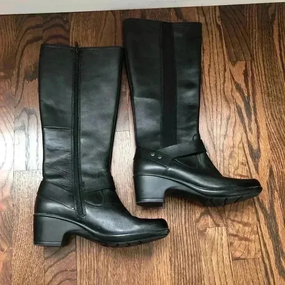 Clarks Malia Willo Tall Knee High Equestrian Leather Boots Women’s SZ 6 26112194