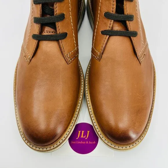 Clarks Men's Chantry Mid Tan Brown Leather Lace Up Chukkas Boots Size 10