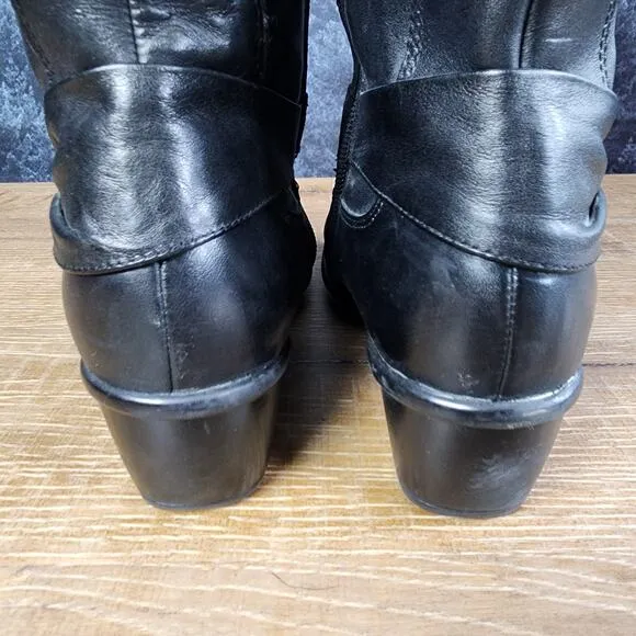 Clarks Wyld Polka Tall Black Leather Riding Boots | Women's 8M