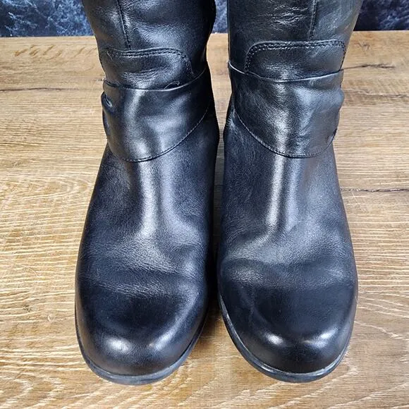 Clarks Wyld Polka Tall Black Leather Riding Boots | Women's 8M