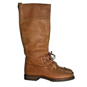 Clipper Champion Equestrian Boots Womens 7.5 Lace Up Brown Made In Italy Vintage