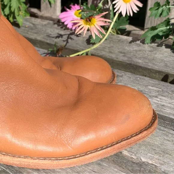 Coach Christine Semi Matte Caramel Leather Gold Buckle Tall Riding Boot 10B