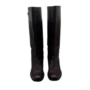 Coach Maely Riding Boots Leather Buckle Knee High Chestnut Brown Sz 7 Equestrian