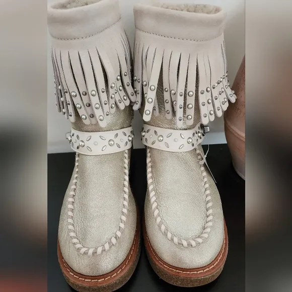 COACH Roccasin Winter Boots Genuine Suede and Fur Womens 7 NWT