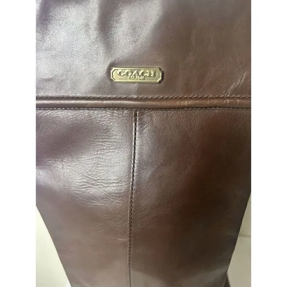 Coach Stacy Brown Leather Riding Equestrian Boots Size 8.5 Knee High