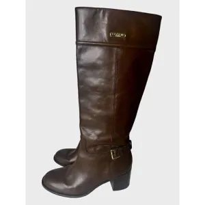 Coach Stacy Brown Leather Riding Equestrian Boots Size 8.5 Knee High