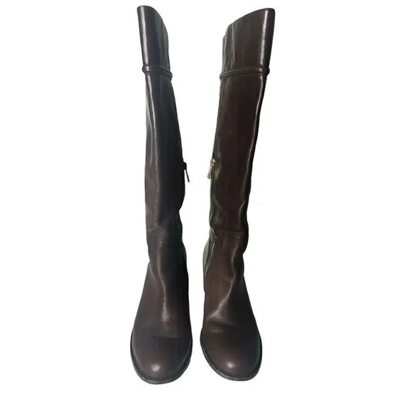 Coach Stacy Brown Leather Riding Equestrian Boots Size 8.5 Knee High
