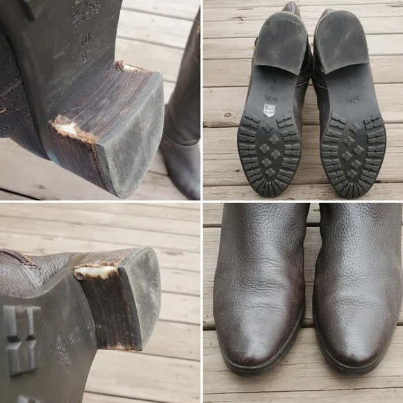 Coach Sullivan Safari Chestnut Brown Pebbled Leather Luxury Tall Riding Boots 10