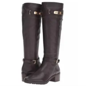 Coach Sullivan Safari Chestnut Brown Pebbled Leather Luxury Tall Riding Boots 10
