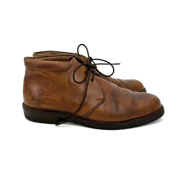 Coach Women's Distressed Leather Lace-Up Chukka Boots Brown Size 7