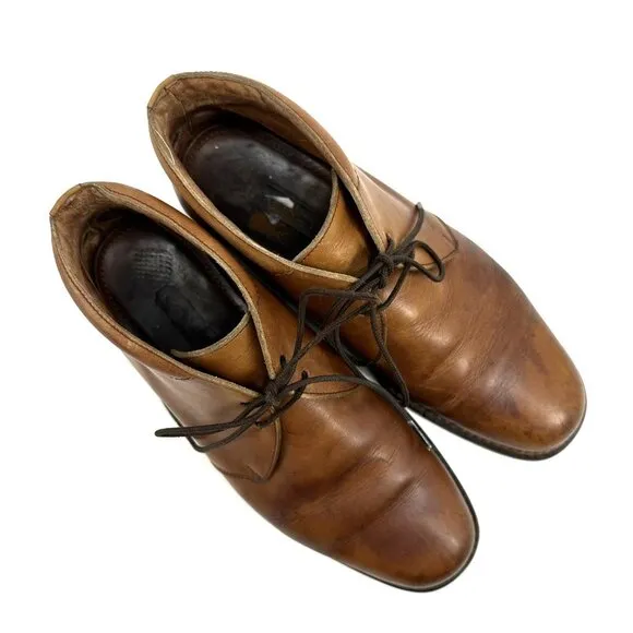 Coach Women's Distressed Leather Lace-Up Chukka Boots Brown Size 7