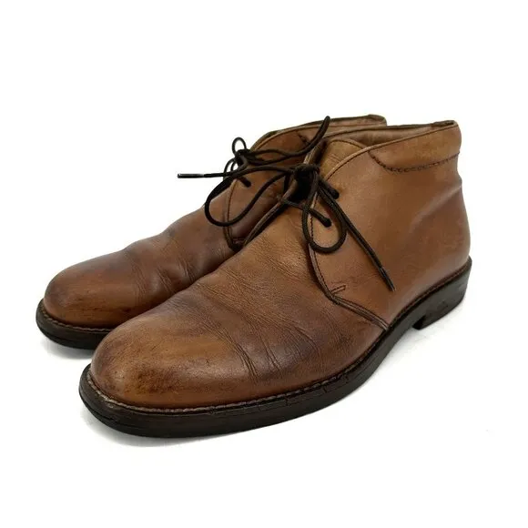 Coach Women's Distressed Leather Lace-Up Chukka Boots Brown Size 7