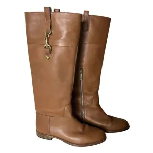 Coach Martta Soft Leather Riding Equestrian Brown Boots Size 7 B MSRP $295
