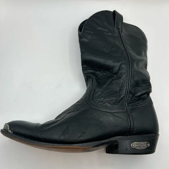 Code West women’s black Leather Cowgirl boots Toe Guard 9.5 D USA Vintage
