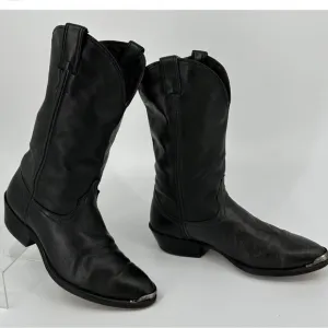 Code West women’s black Leather Cowgirl boots Toe Guard 9.5 D USA Vintage