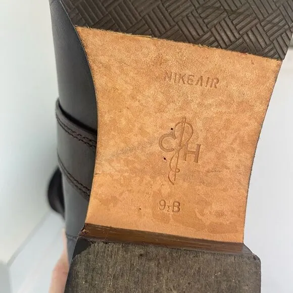 Cole Haan Air Whitney Riding Boots Knee High  Buckle Strap Brown Women’s 9.5 Des