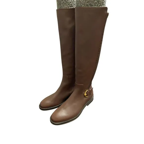Cole Haan Clover Stretch Leather Tall Boots Knee High Equestrian Riding 5.5B