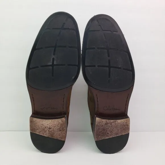 Cole Haan Mens Size 11.5 Brown Leather Suede Waterproof Dress Oxford Shoes
