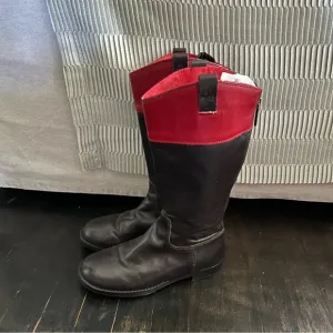 Cole Haan Nike Air Girl's 12&quot; Nancy Tall Riding Boots Brown Red Size 3M