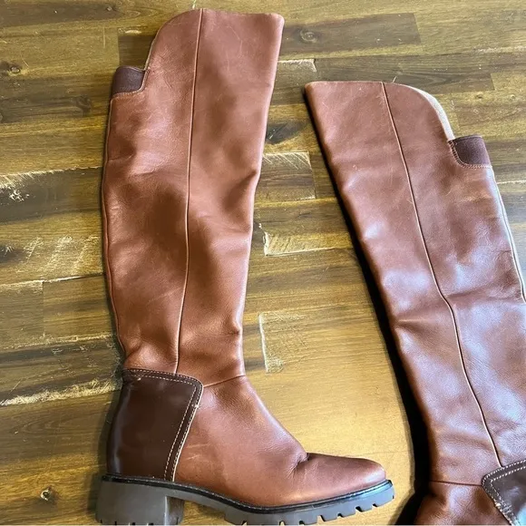Cole Haan Parson Over the Knee Ridding Boots Brown Chestnut 5B Equestrian
