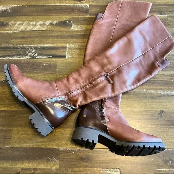 Cole Haan Parson Over the Knee Ridding Boots Brown Chestnut 5B Equestrian