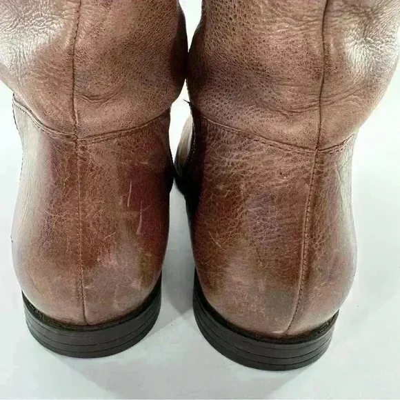 Cole haan womens knee high boots size 10 brown leather zip up riding equestrian