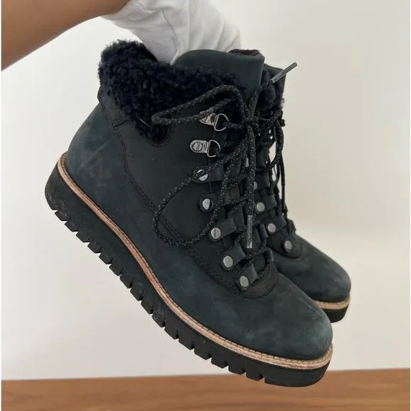 Cole Haan Zerogrand Explore Lace Up Waterproof Hiking Boots Black Women's Size 6