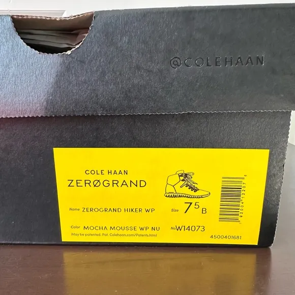 Cole Haan Zerogrand Omni Hiker Waterproof Birch Beige Fleece Lined 7.5