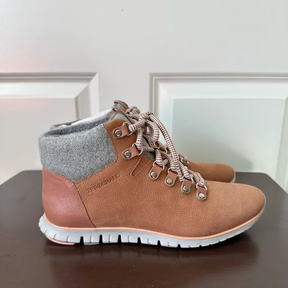 Cole Haan Zerogrand Omni Hiker Waterproof Birch Beige Fleece Lined 7.5