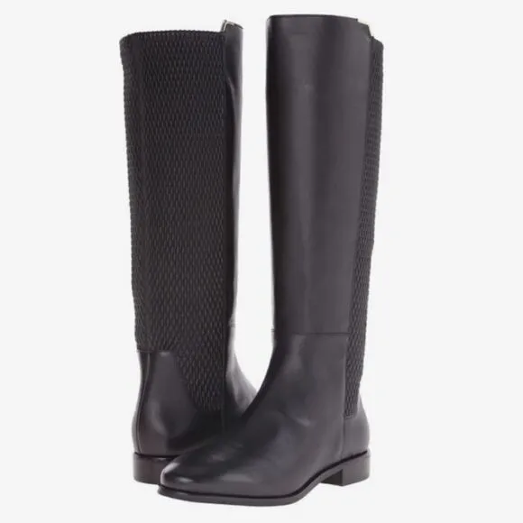 Cole Haan Rockland Black Leather Full Zip Equestrian Riding Tall Boots 7.5