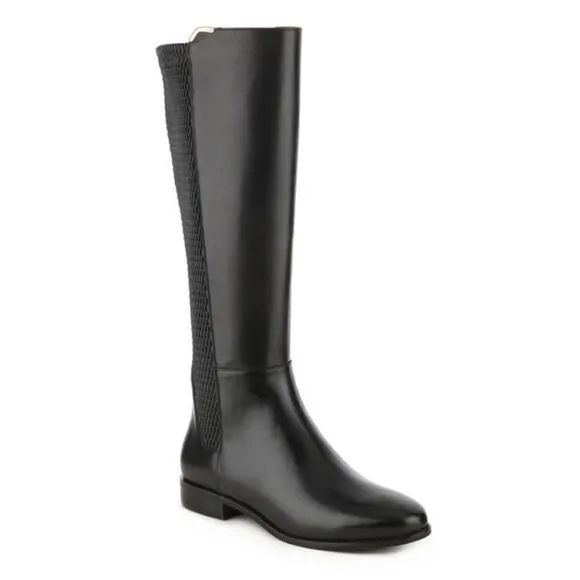 Cole Haan Rockland Black Leather Full Zip Equestrian Riding Tall Boots 7.5