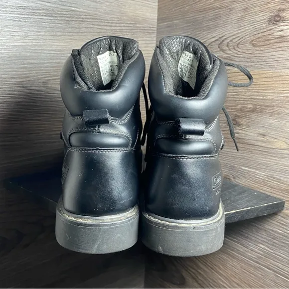 Coleman socket mens black leather lace boots