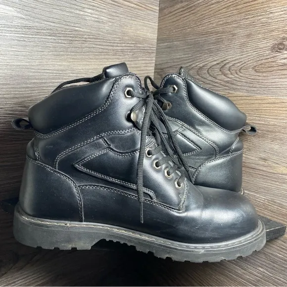 Coleman socket mens black leather lace boots