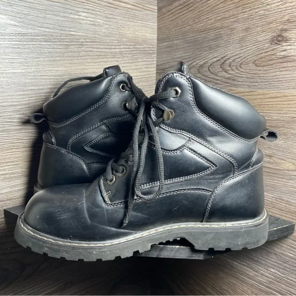 Coleman socket mens black leather lace boots