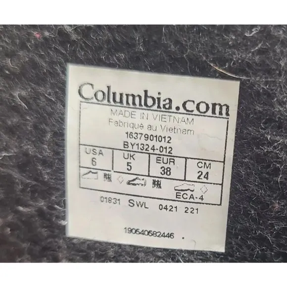 Columbia Boots Youth Unisex Black Size 6Y Boys‎ Girls Winter Snow BY1324-012
