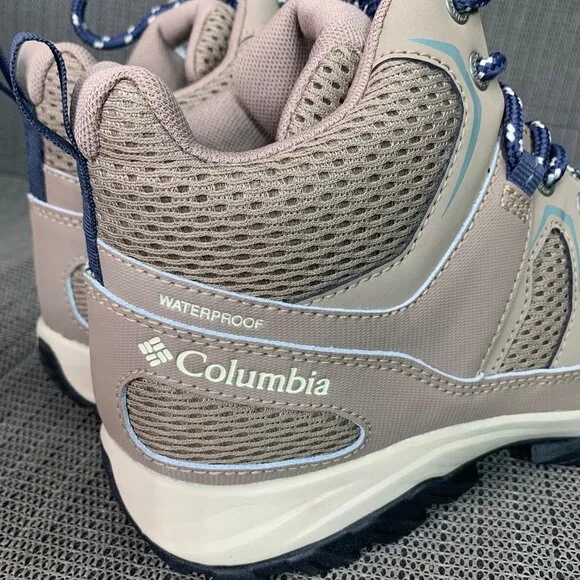 Columbia Granite Trail Womens Size 9.5W Beige Mid Waterproof Hiking Boots