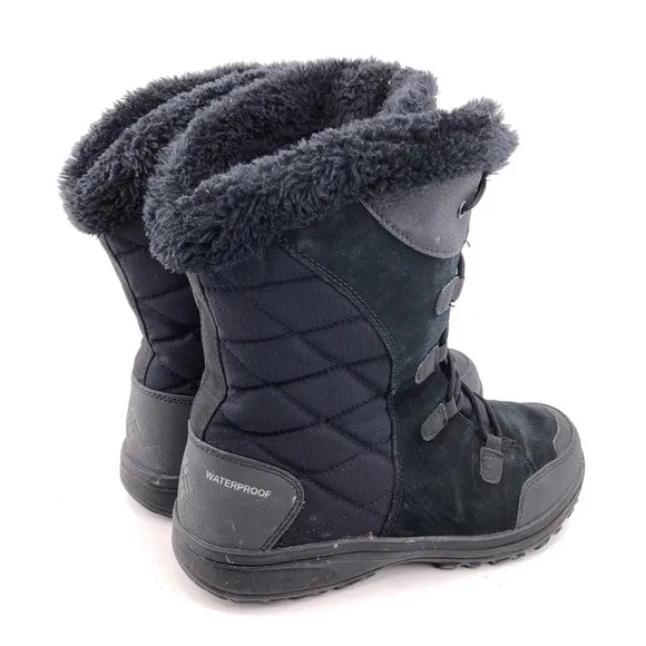 Columbia Ice Maiden II Black Leather Winter Snow Boots 11
