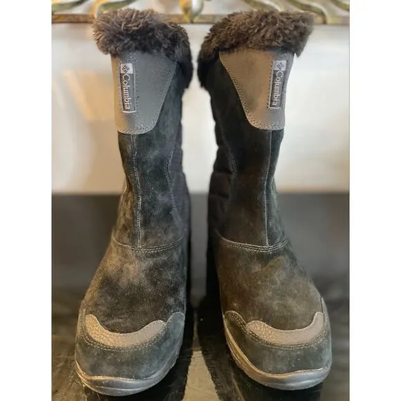 Columbia Ice Maiden Slip Waterproof Winter Boots Black Suede Rubber Women’s 10 M