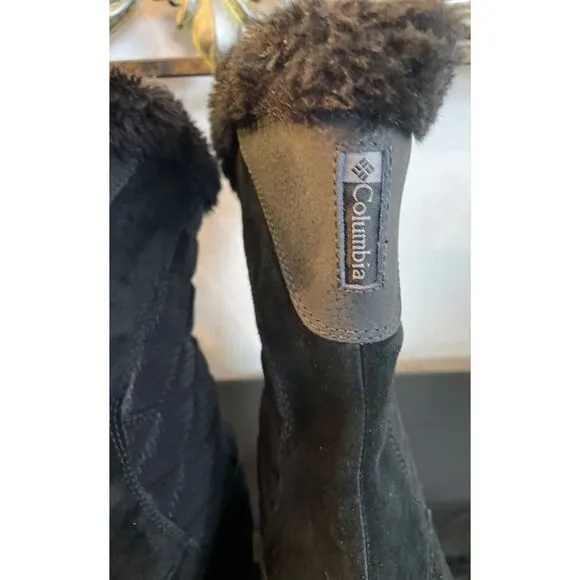 Columbia Ice Maiden Slip Waterproof Winter Boots Black Suede Rubber Women’s 10 M