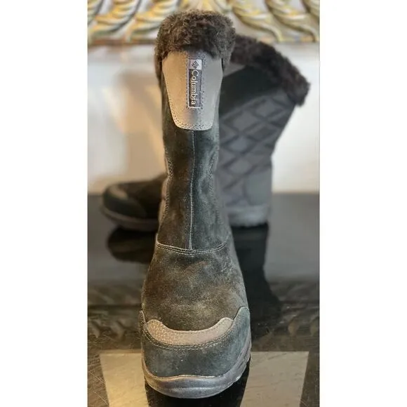 Columbia Ice Maiden Slip Waterproof Winter Boots Black Suede Rubber Women’s 10 M