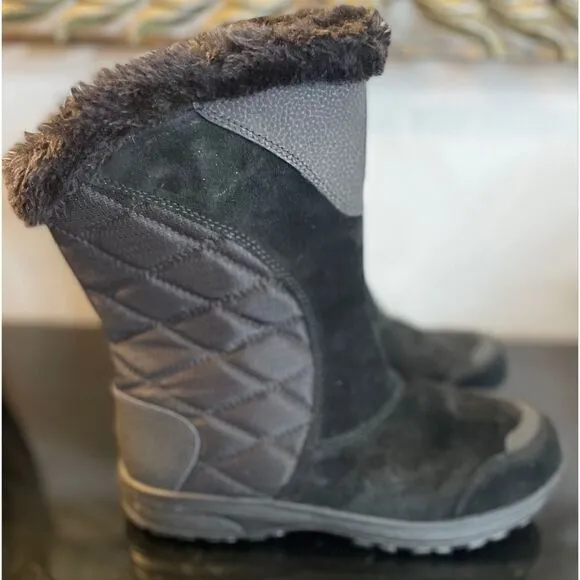 Columbia Ice Maiden Slip Waterproof Winter Boots Black Suede Rubber Women’s 10 M