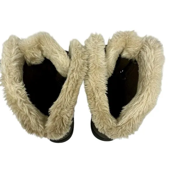 Columbia Ice Maiden Snow Boots Womens SZ 7 Brown Suede Lace Up Fur 1554171232