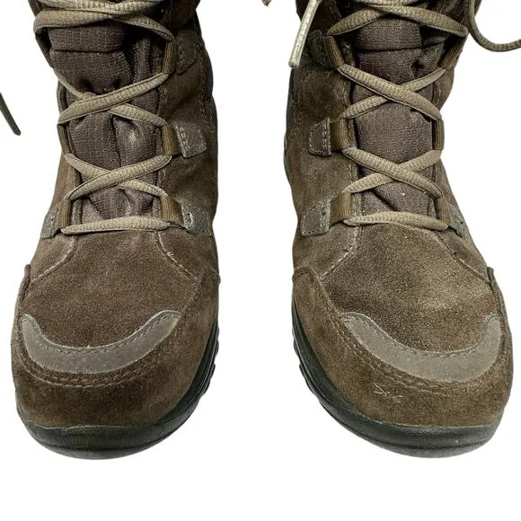 Columbia Ice Maiden Snow Boots Womens SZ 7 Brown Suede Lace Up Fur 1554171232