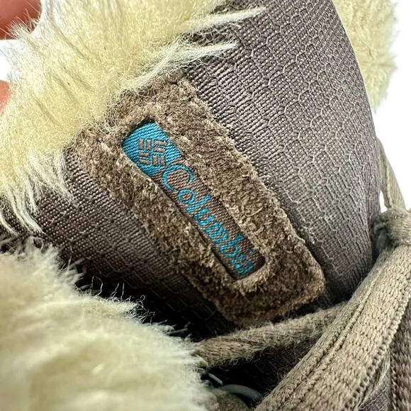 Columbia Ice Maiden Snow Boots Womens SZ 7 Brown Suede Lace Up Fur 1554171232